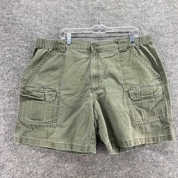 Savane Cargo Shorts Men 42 Gray High Rise Flat Front Cotton Pockets Regular Fit - Picture 4 of 10